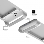 MONITORMATE USB-C/USB 3.0 Hub/HDMI Display Destekli Stand-Silver