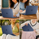 MOSISO MacBook Neo Parmak �zi B�rakmayan Laptop K�l�f�-Indigo Clear
