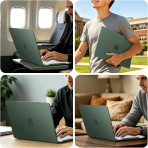 MOSISO MacBook Neo Parmak �zi B�rakmayan Laptop K�l�f�-Emerald Green