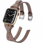 Minyee Deri Apple Watch 7 Kay (41mm)-Grey Brown