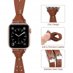 Minyee Deri Apple Watch 7 Kay (41mm)-Light Brown