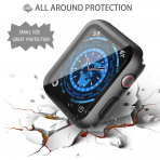 Misxi Apple Watch 9/8/7 45mm Bumper Su Geirmez Klf -Black Transparent