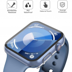 Misxi Apple Watch 9/8/7 45mm Bumper Su Geirmez Klf -Black Transparent