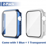 Misxi Apple Watch 9/8/7 45mm Bumper Su Geirmez Klf -Blue Transparent