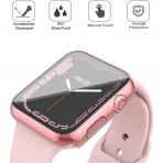 Misxi Apple Watch 9/8/7 45mm Bumper Su Geirmez Klf -Rose Pink Transparent