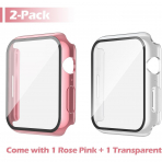 Misxi Apple Watch 9/8/7 45mm Bumper Su Geirmez Klf -Rose Pink Transparent