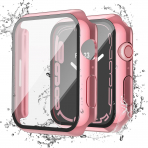 Misxi Apple Watch 9/8/7 45mm Bumper Su Geirmez Klf -Rose Pink Transparent