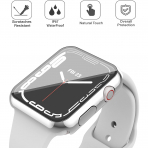 Misxi Apple Watch 9/8/7 45mm Bumper Su Geirmez Klf -Silver Transparent