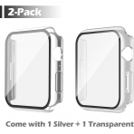Misxi Apple Watch 9/8/7 45mm Bumper Su Geirmez Klf -Silver Transparent