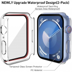 Misxi Apple Watch 9/8/7 45mm Bumper Su Geirmez Klf -Matte Transparent