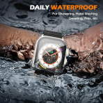 Misxi Apple Watch Ultra 49mm Bumper Su Geirmez Klf-Black Transparent