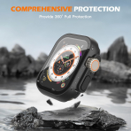 Misxi Apple Watch Ultra 49mm Bumper Su Geirmez Klf-Black Transparent
