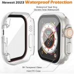 Misxi Apple Watch Ultra 49mm Bumper Su Geirmez Klf-Black Transparent