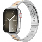 MoKo Apple Watch Ultra 3 �nce Paslanmaz �elik Kay��-Silver/Rose Gold