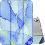 MoKo Apple iPad 10. Nesil nce Standl Klf (10.9 n)-Marble Glitter Blue