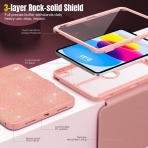 MoKo Apple iPad 10. Nesil Standl Klf (10.9 n)-Glitter Pink