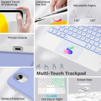 MoKo Apple iPad A16 Klavyeli Klf (11 in)-Lavender Purple