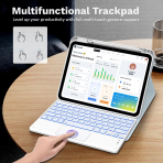 MoKo Apple iPad A16 Klavyeli Klf (11 in)-Sky Blue