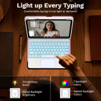 MoKo Apple iPad A16 Klavyeli Klf (11 in)-Shiny Pink