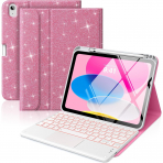 MoKo Apple iPad A16 Klavyeli Klf (11 in)-Shiny Pink