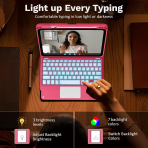 MoKo Apple iPad A16 Klavyeli Klf (11 in)-Pink