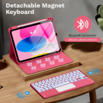 MoKo Apple iPad A16 Klavyeli Klf (11 in)-Pink