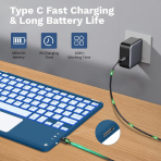 MoKo Apple iPad A16 Klavyeli Klf (11 in)-Dark Sea Blue