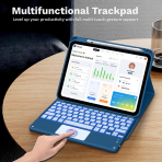 MoKo Apple iPad A16 Klavyeli Klf (11 in)-Dark Sea Blue