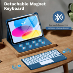 MoKo Apple iPad A16 Klavyeli Klf (11 in)-Dark Sea Blue