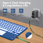 MoKo Apple iPad A16 Klavyeli Klf (11 in)-Blue Starry Sky