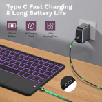 MoKo Apple iPad A16 Klavyeli K�l�f (11 in�)-Dark Purple