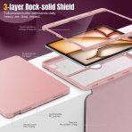  MoKo Apple iPad Air M2 Manyetik Klf (13 in)-Rose Gold