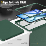  MoKo Apple iPad Air M2 Manyetik Klf (13 in)-Midnight Green