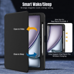  MoKo Apple iPad Air M2 Manyetik Klf (13 in)-Black