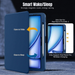  MoKo Apple iPad Air M2 Manyetik Klf (13 in)-Dark Sea Blue