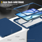  MoKo Apple iPad Air M2 Manyetik Klf (13 in)-Dark Sea Blue
