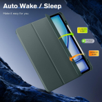 MoKo Apple iPad Air M2 Smart Cover Klf (13 in)-Midnight Green 