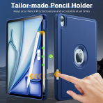 MoKo Apple iPad Air M2 Smart Cover Klf (11 in)-Navy Blue 