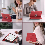 MoKo Apple iPad Air M2 Smart Cover Klf (11 in)-Red