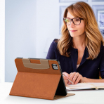 MoKo Deri Folyo iPad Pro M4 Klf (11 in)-Brown