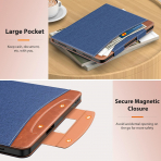 MoKo Deri Folyo iPad Air 6.Nesil Klf (11 in)-Denim Blue Brown