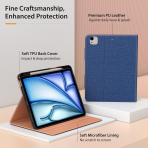 MoKo Deri Folyo iPad Air 6.Nesil Klf (11 in)-Denim Blue Brown