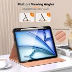 MoKo Deri Folyo iPad Air 6.Nesil Klf (11 in)-Denim Blue Brown