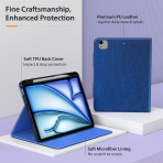 MoKo Deri Folyo iPad Air 6.Nesil Klf (11 in)-Dark Blue