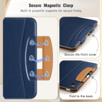 MoKo Apple iPad A16 Deri Folyo Klf (11 in)-Dark Blue