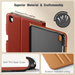 MoKo Apple iPad A16 Deri Folyo Klf (11 in)-Brown