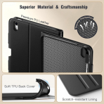 MoKo Apple iPad A16 Deri Folyo Klf (11 in)-Black