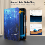 MoKo Apple iPad A16 Deri Folyo Klf (11 in)-Blue Starry Sky