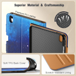 MoKo Apple iPad A16 Deri Folyo Klf (11 in)-Blue Starry Sky