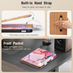 MoKo Apple iPad A16 Deri Folyo Klf (11 in)-Pink Gold Marble 